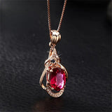 Elegant Red and Gold Crystal Necklace