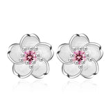 Zircon Flower Stud Earrings