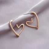 Elegant Heart-Shaped Rose Gold  Earrings