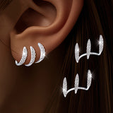 Elegant Rhinestone Three-Claw Earrings