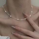 Elegant necklace made of shiny pearls