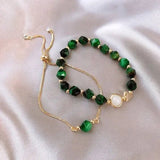 Elegant green bracelet set